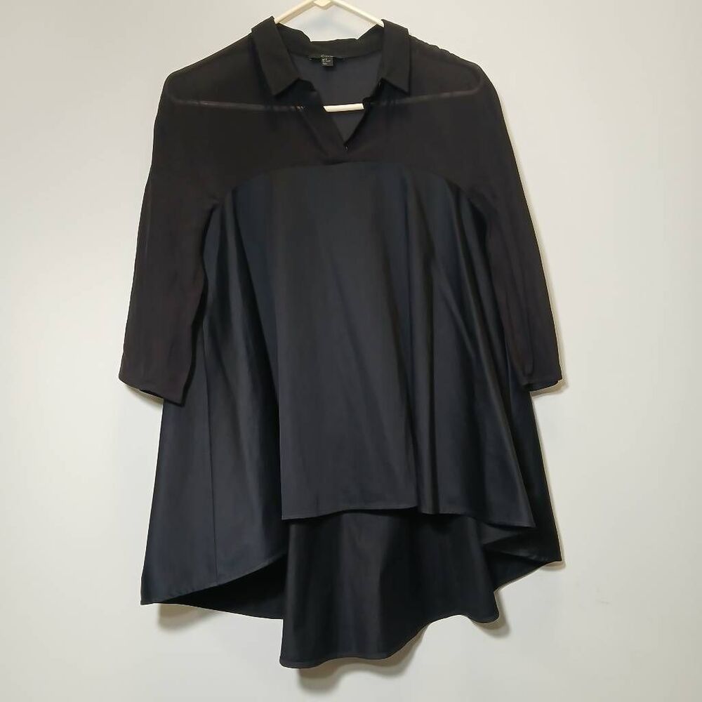 Cos womens size 8 large black shirt flare lagenlook top minimalist